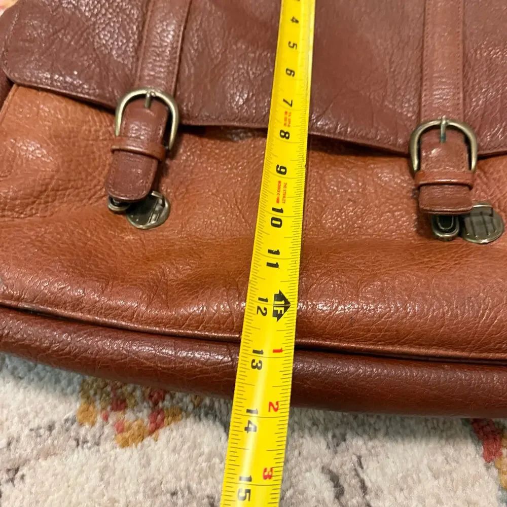 Vintage Wilsons Brown Leather Unisex Satchel Messenger Work Bag Laptop Briefcase